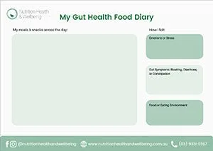 my gut healthfood diary page